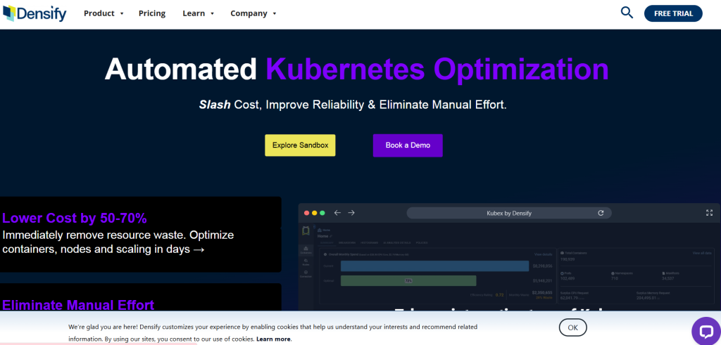Screenshot of Densify AWS cost optimization AI-powered recommendations interface.